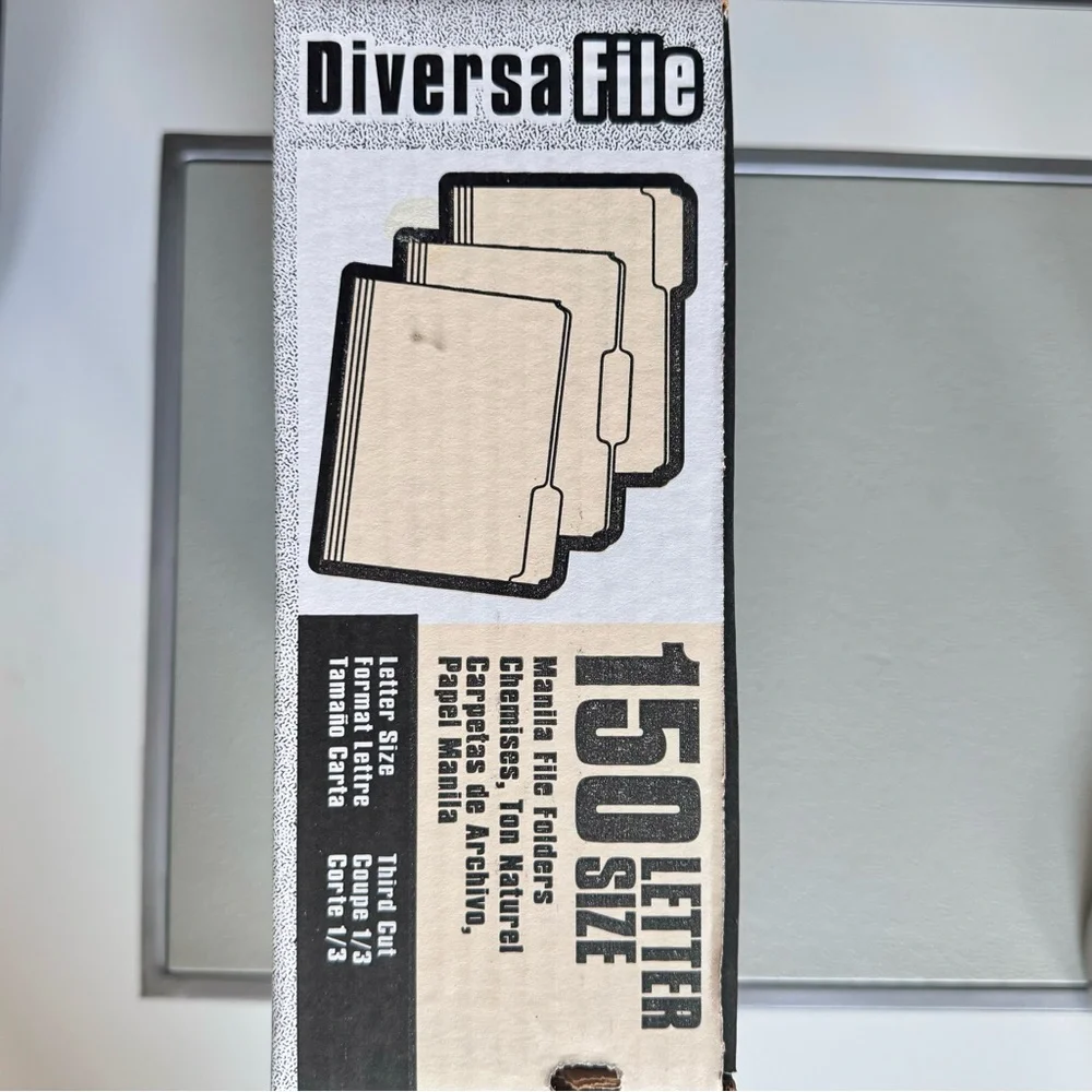 Legal Letter Size File Folder | 35 count | 1/3 Cut | Manila | Diversa File | NEW